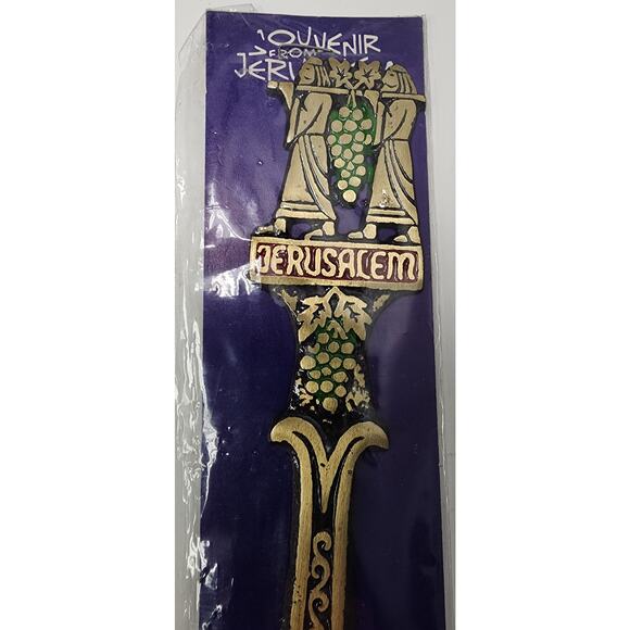 Vintage Jerusalem Brass Letter Opener Set – Enamel, Camel, Menorah, Israel - Picture 10 of 14